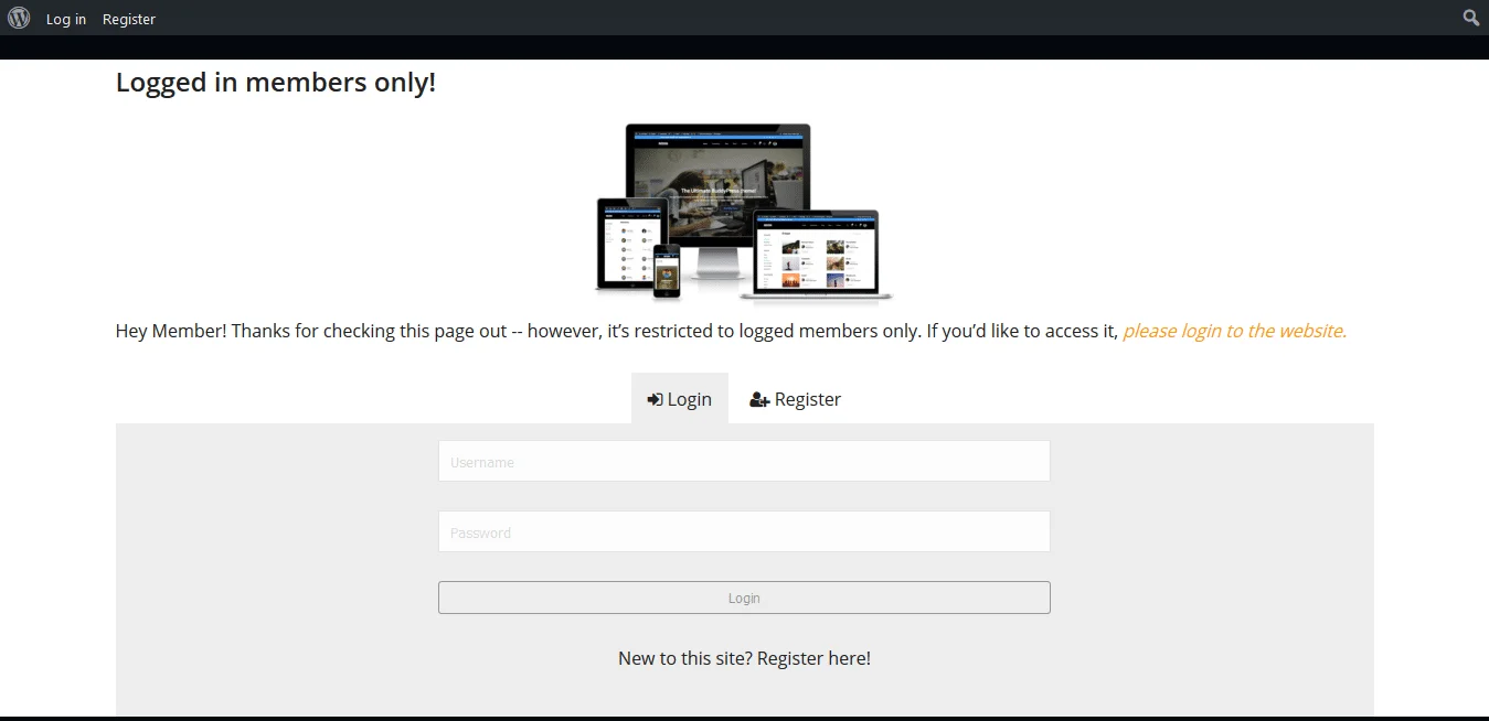 BuddyPress Lock message shown to logged-out visitors