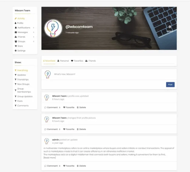 Customized Newsfeed Experience On BuddyPress