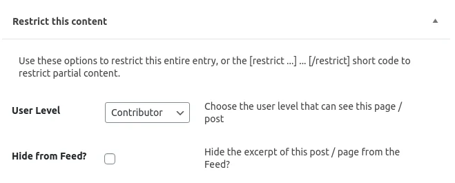 Features of Restrict Content plugin