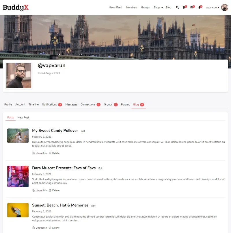 Profile Page