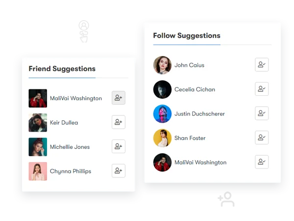 BP friends and follow suggestion frontend