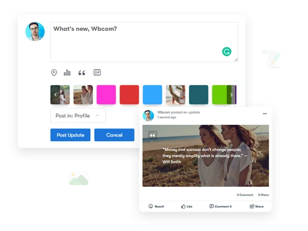 BuddyPress quotes front end