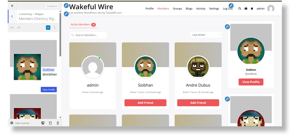Widget member