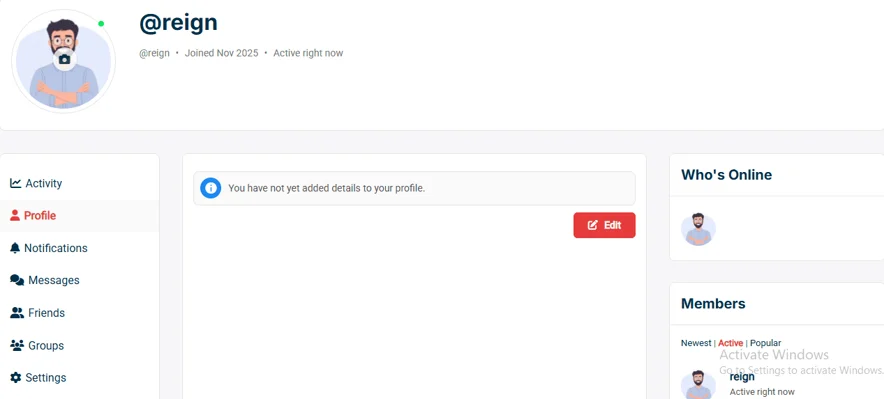 BuddyPress Profile Tabs