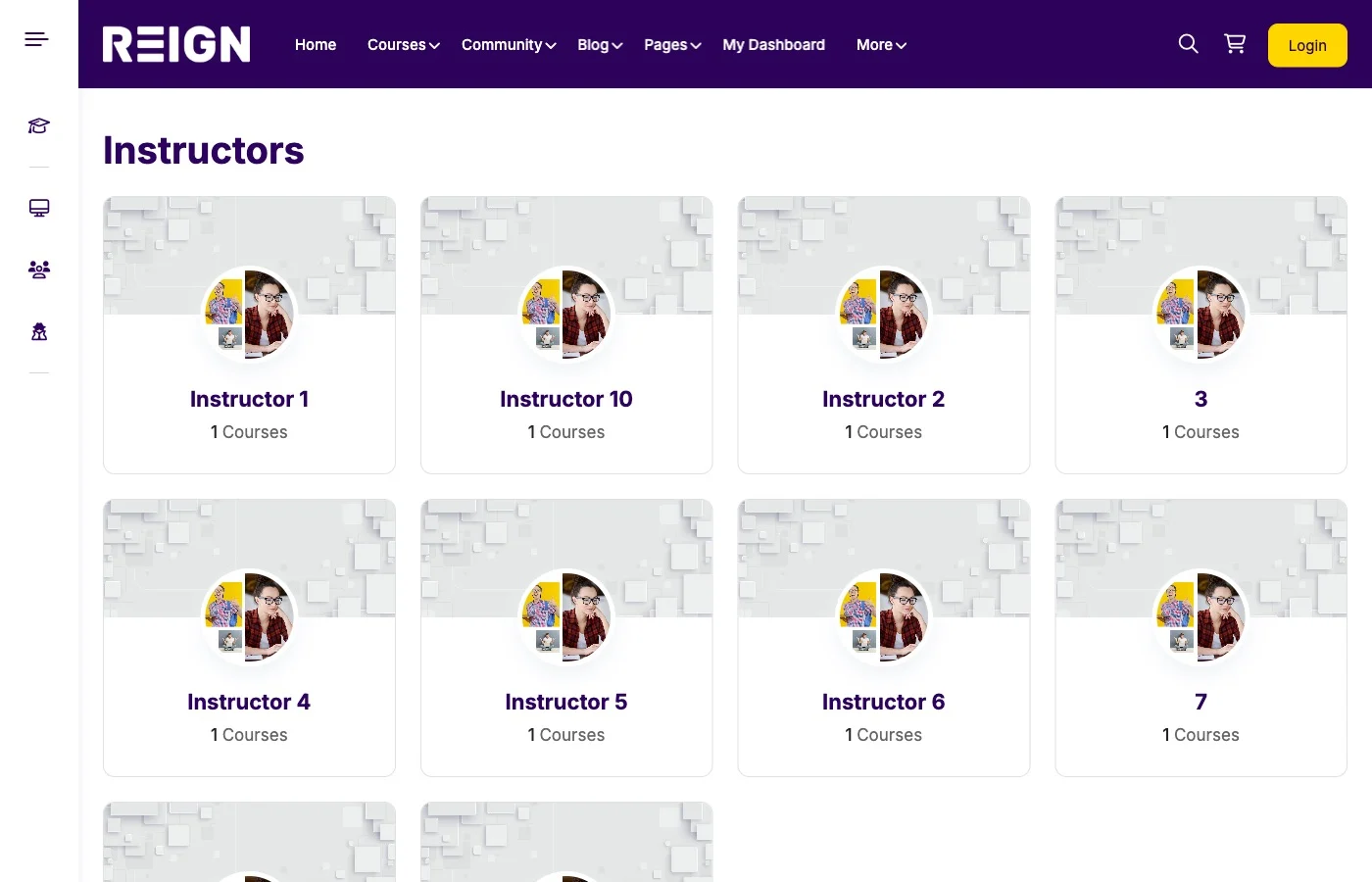 Instructor directory page
