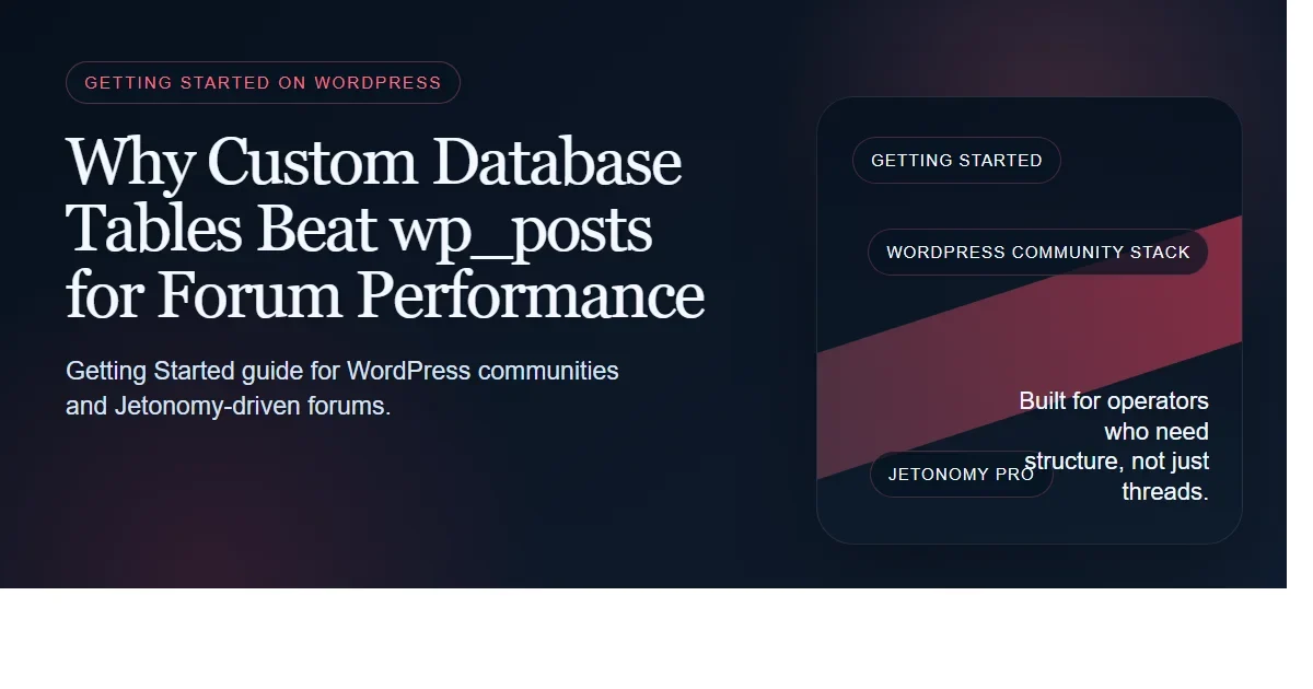 Why Custom Database Tables Beat wp_posts for Forum Performance