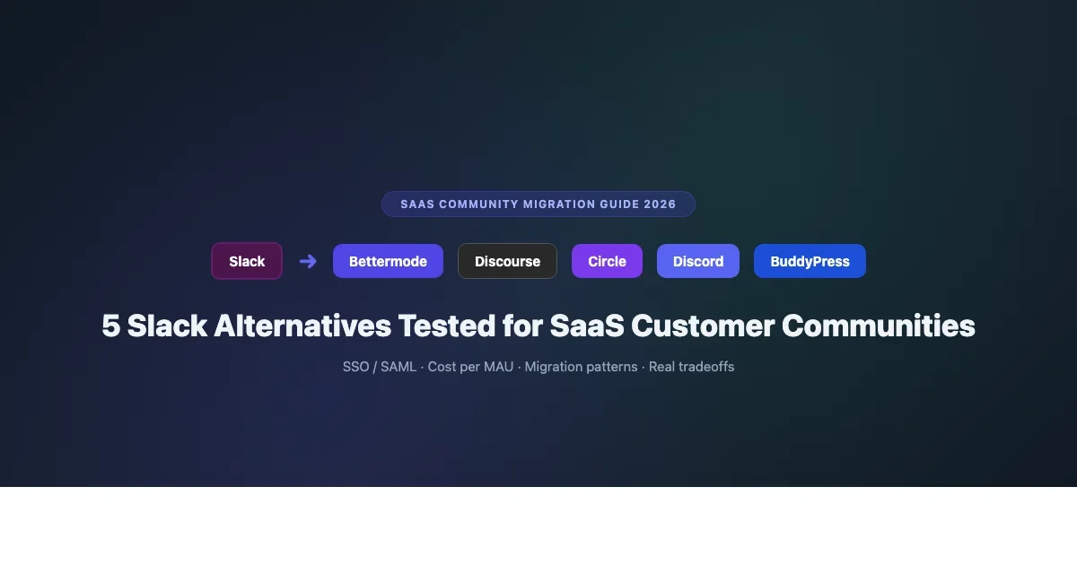Moving from Slack to a Real Community Platform: 5 Options Tested for SaaS Teams