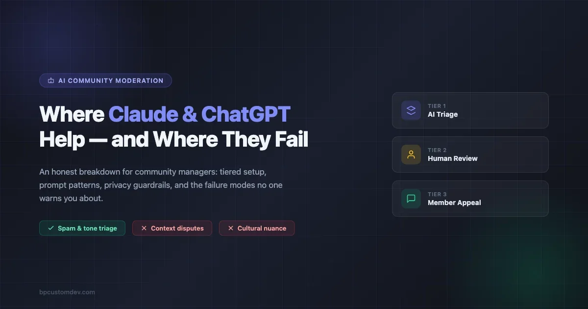 Using Claude and ChatGPT to Moderate Communities: Where AI Helps and Where It Fails