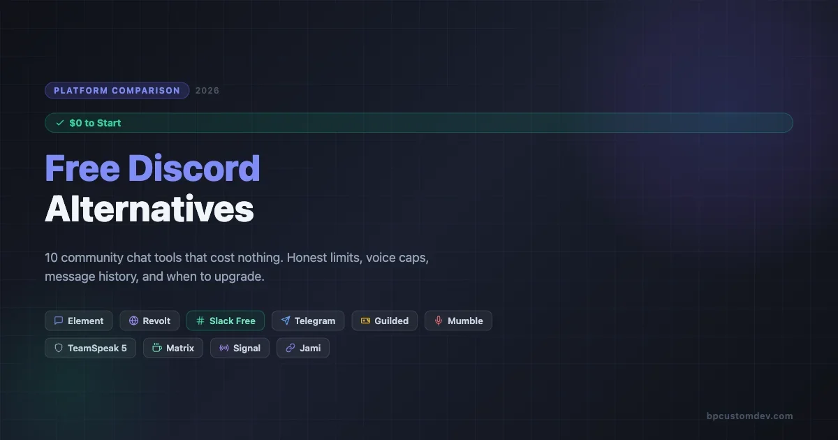 Free Discord Alternatives: 10 Community Chat Tools That Cost $0 in 2026
