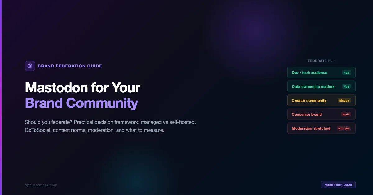 Mastodon for Your Brand Community: Should You Federate (And How)?