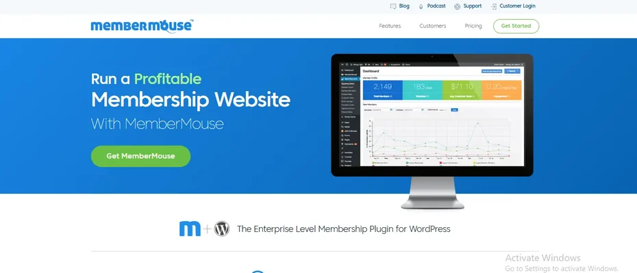 MemberMouse membership business dashboard