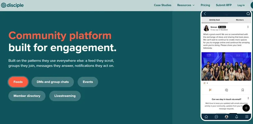 Disciple branded mobile community app