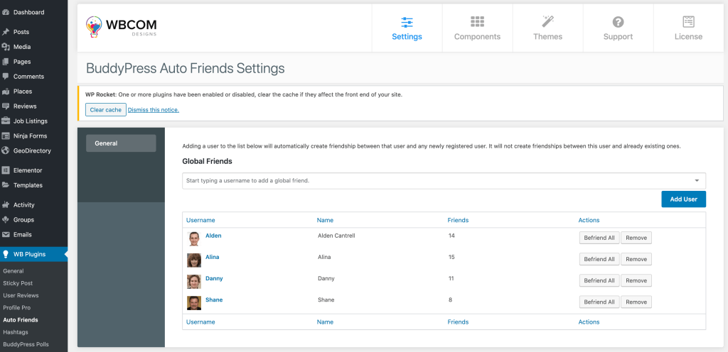 automatically add friends BuddyPress