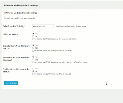 BuddyPress Setting