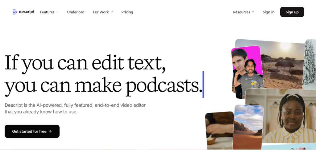 Descript- Software Like Fliki