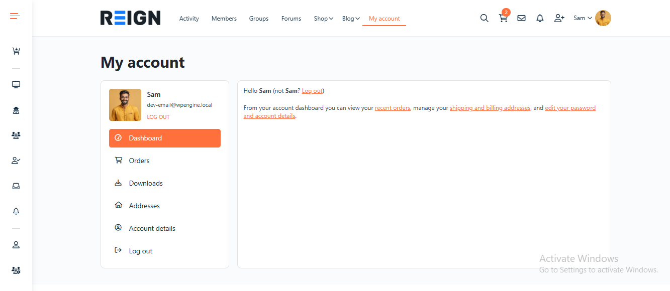 Register/Login Pages