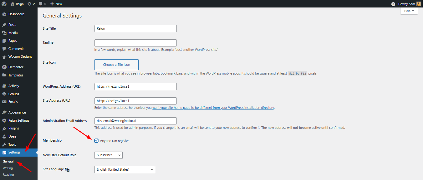 Enable user registration