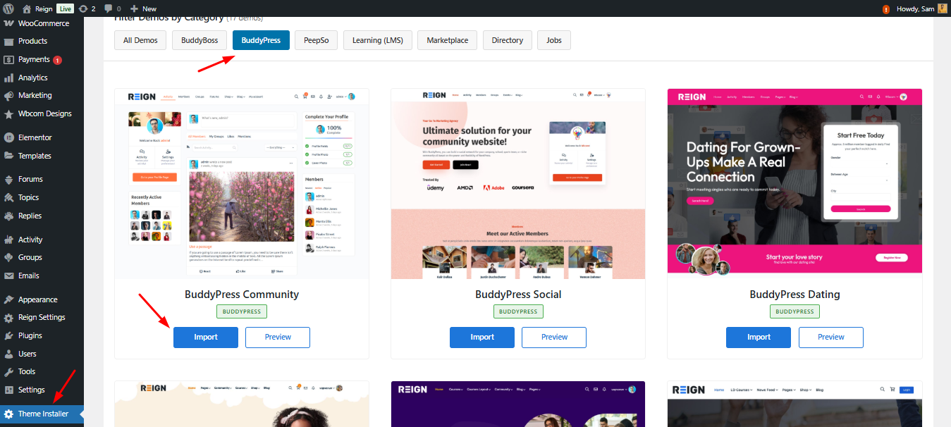Reign BuddyPress Demo