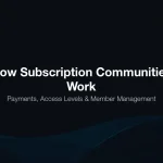 How subscription communities work with payments access levels and member management on WordPress