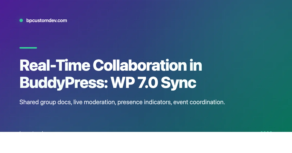 Banner for real-time collaboration in BuddyPress WordPress 7.0