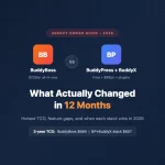 BuddyBoss vs BuddyPress + BuddyX in 2026: Agency Owner Guide showing 3-year TCO comparison - BuddyBoss $684 vs BP+BuddyX stack $657