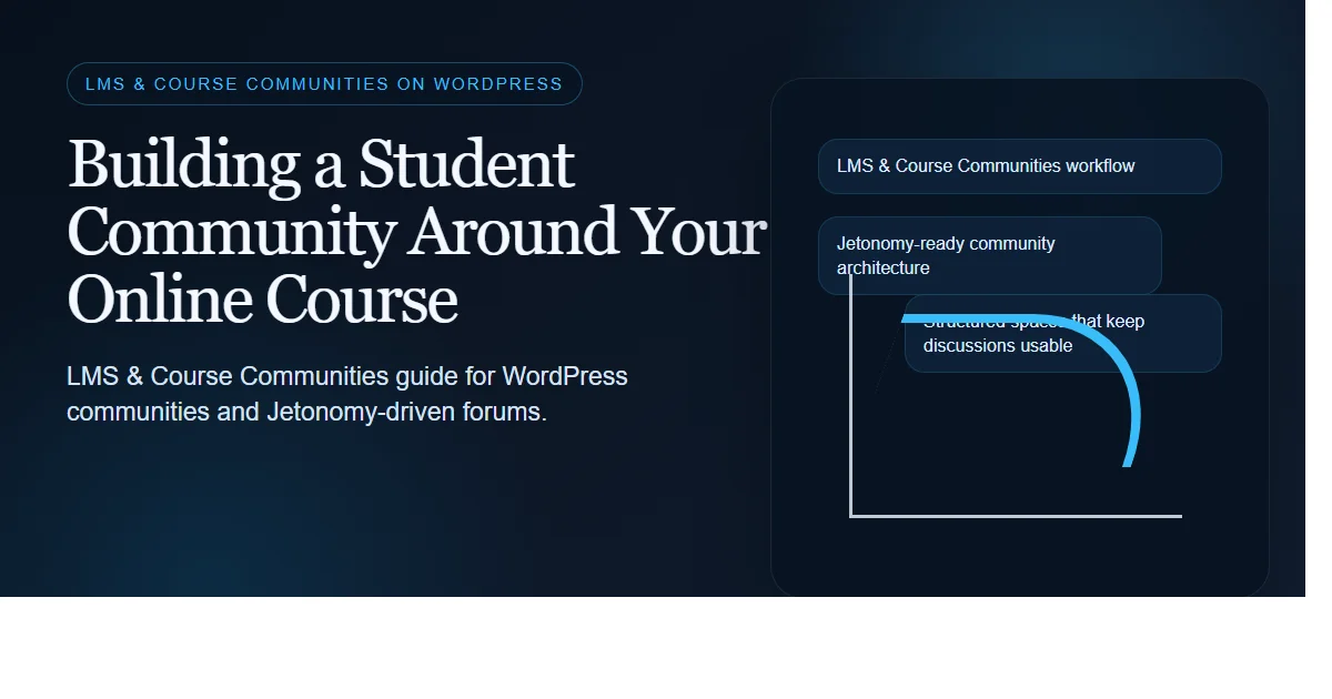 Dark enterprise featured image for building a student community around your online course on bpcustomdev