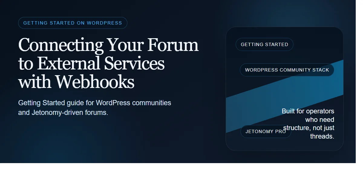 Dark enterprise featured image for connecting your forum to external services with webhooks on bpcustomdev