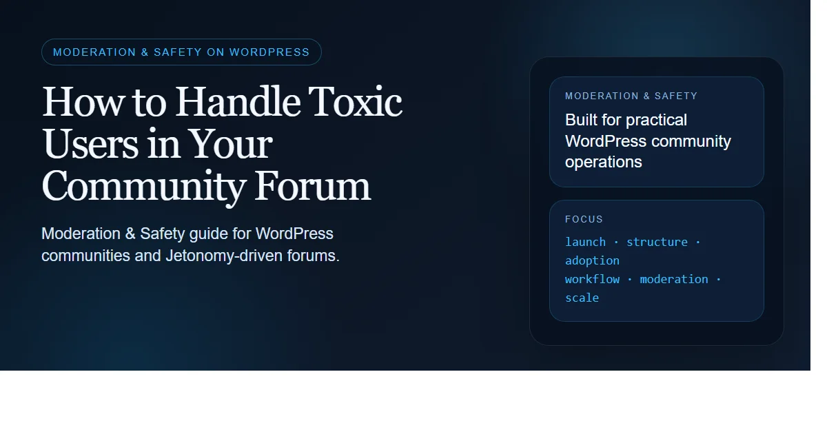 Dark enterprise featured image for how to handle toxic users in your community forum on bpcustomdev