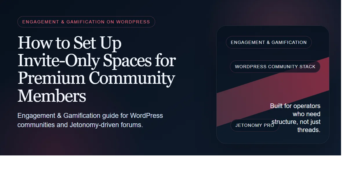 Dark enterprise featured image for how to set up invite-only spaces for premium community members on bpcustomdev