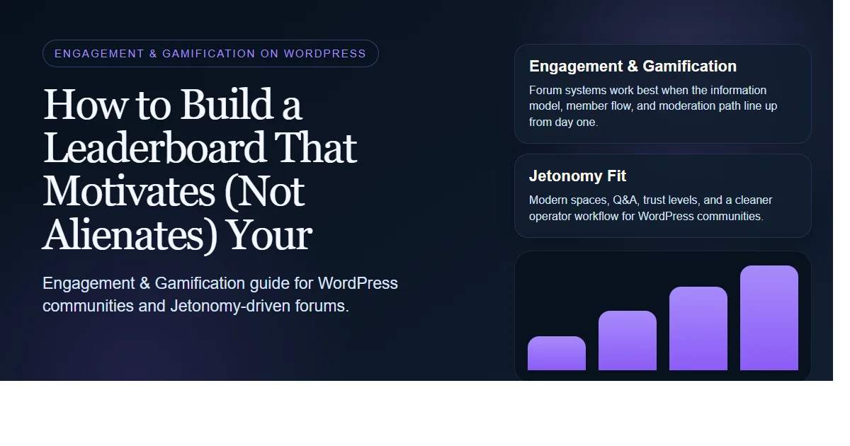Dark enterprise featured image for how to build a leaderboard that motivates (not alienates) your community on bpcustomdev