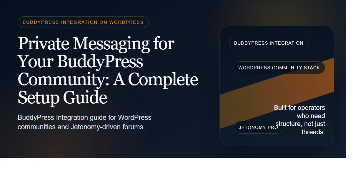 Dark enterprise featured image for private messaging for your buddypress community: a complete setup guide on bpcustomdev