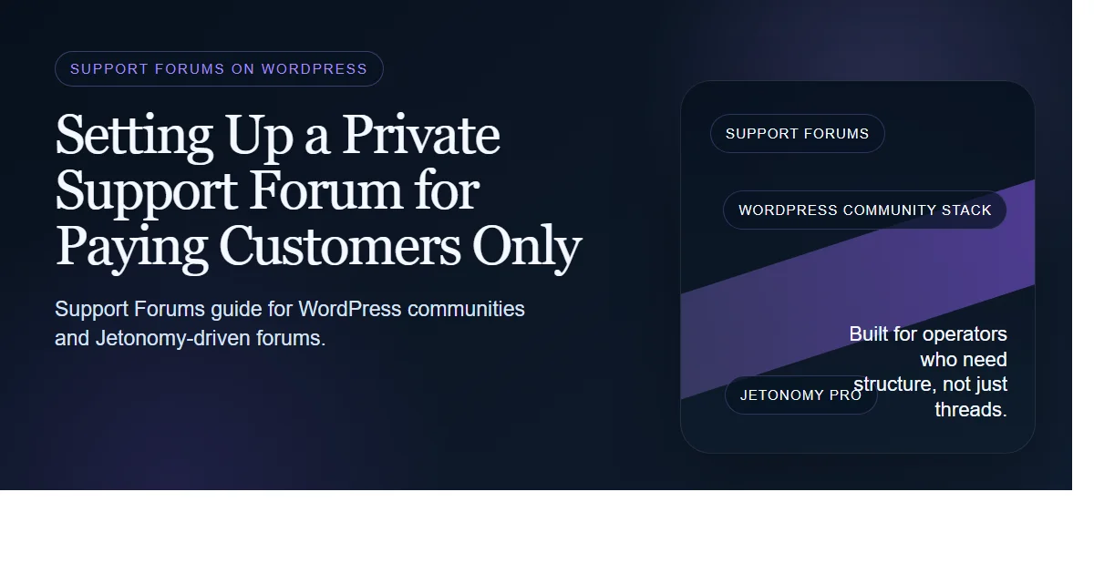 Dark enterprise featured image for setting up a private support forum for paying customers only on bpcustomdev
