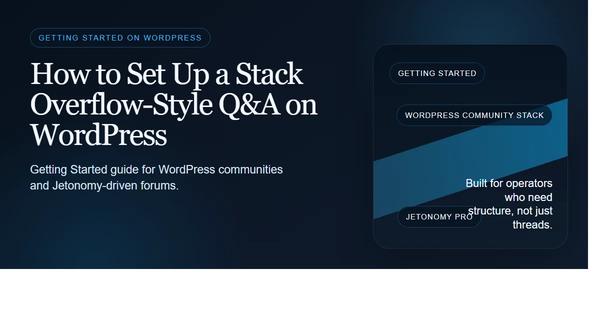 Dark enterprise featured image for how to set up a stack overflow-style q&a on wordpress on bpcustomdev