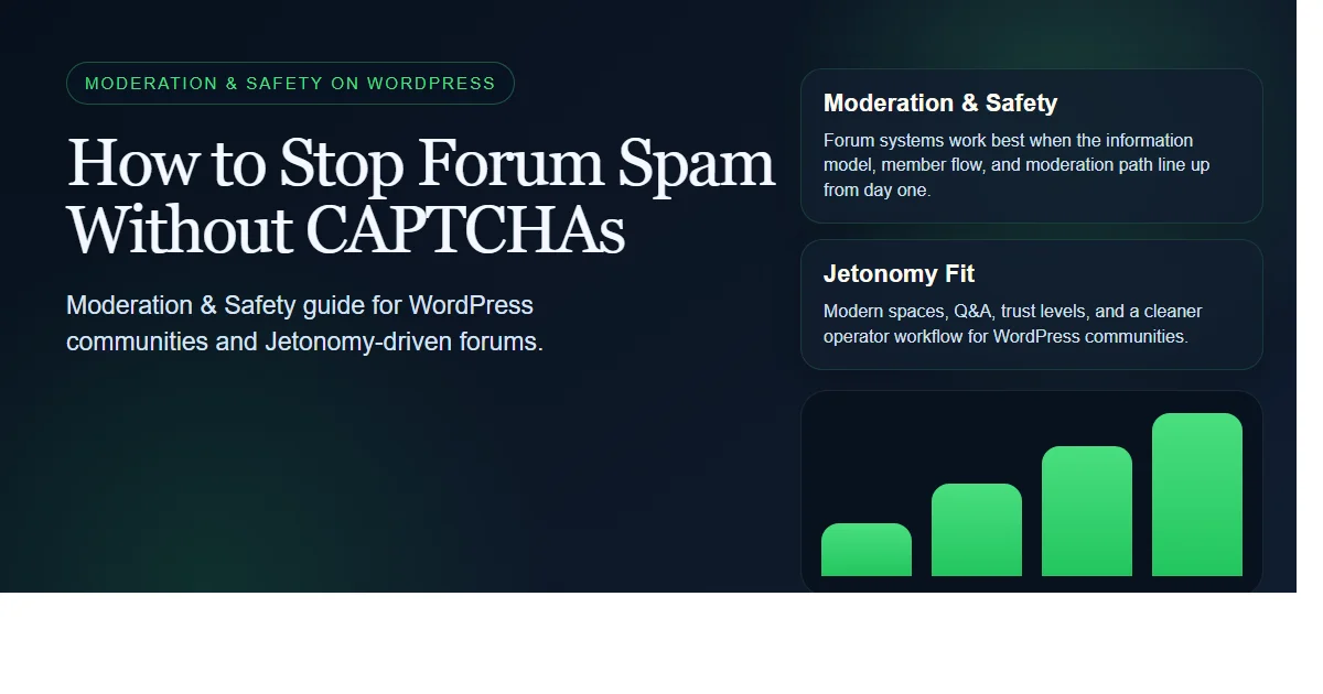 Dark enterprise featured image for how to stop forum spam without captchas on bpcustomdev