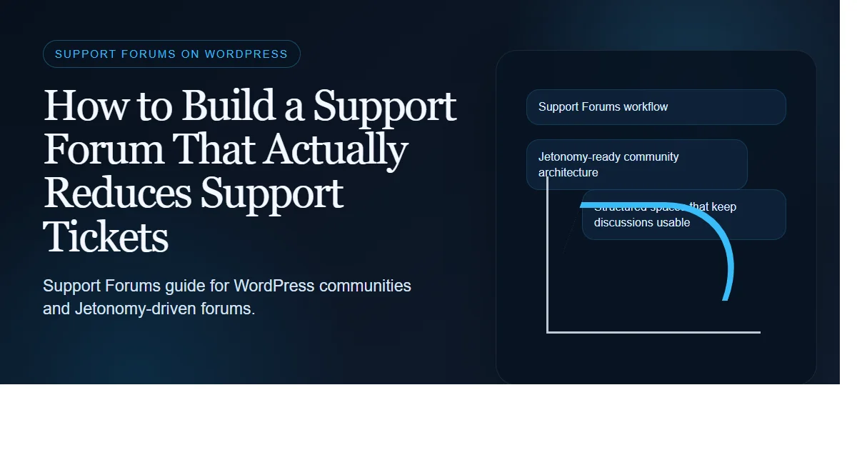 Dark enterprise featured image for how to build a support forum that actually reduces support tickets on bpcustomdev