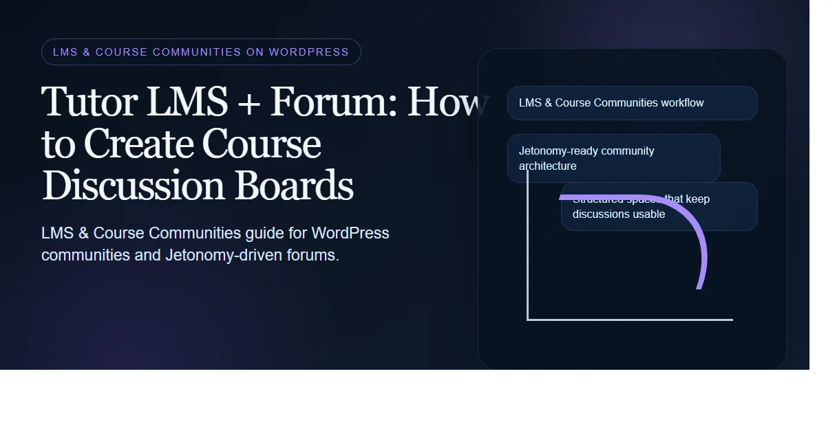 Dark enterprise featured image for tutor lms + forum: how to create course discussion boards on bpcustomdev