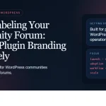 Dark enterprise featured image for white-labeling your community forum: remove plugin branding completely on bpcustomdev