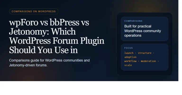 Dark enterprise featured image for wpforo vs bbpress vs jetonomy: which wordpress forum plugin should you use in 2026? on bpcustomdev