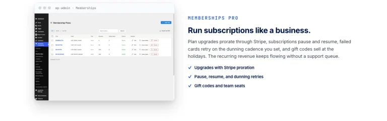 Learnomy membership plans interface showing trial periods and automatic pricing page for a membership site